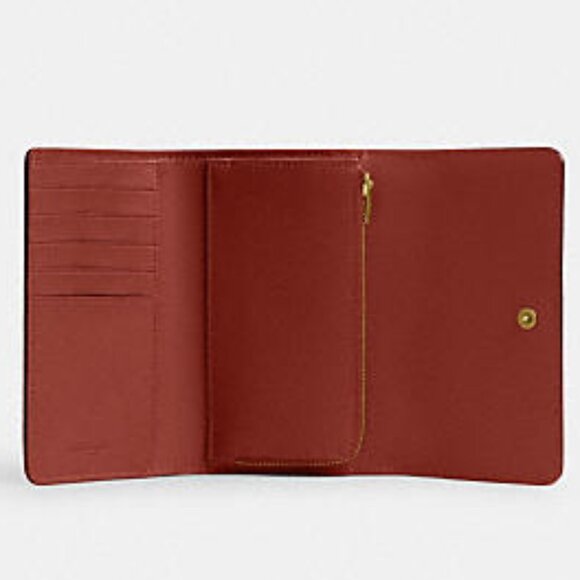 PRICE DROP ✅ Coach Essential Medium Flap Wallet Leather / Logo Canvas CP026 ✨NWT - Picture 4 of 13